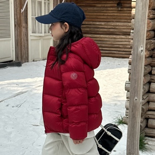 2025冬新款儿童保暖加厚男女童连帽90白鹅绒羽绒服中大童亲子外套