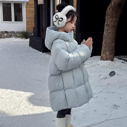 女童90白鸭绒加厚保暖羽绒服