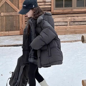 2024新款女童羽绒服加厚保暖连帽外套短款冬装儿童白鸭绒衣服男童