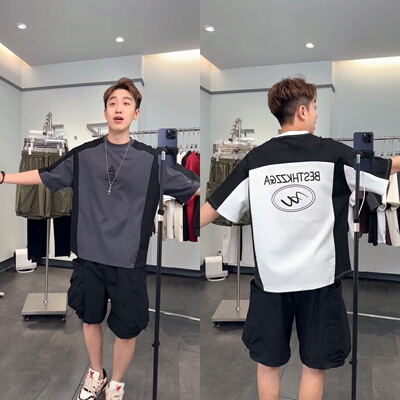 2025夏季新款时尚拼接短袖高品质