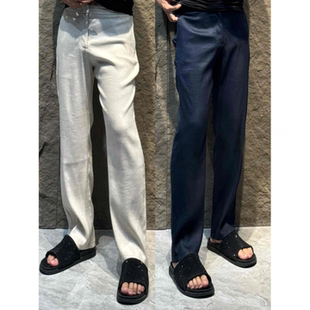 春季新款男士时尚简约百搭休闲松弛感老钱风休闲长裤轻奢高级气质