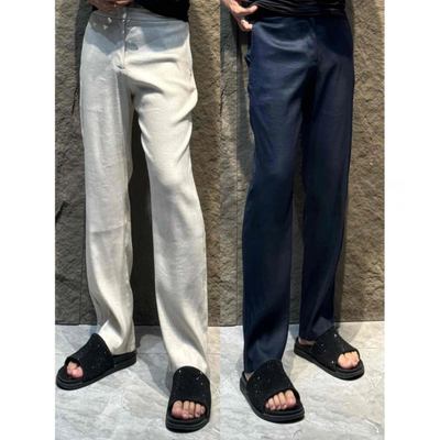 春季男士老钱风轻奢直筒休闲长裤