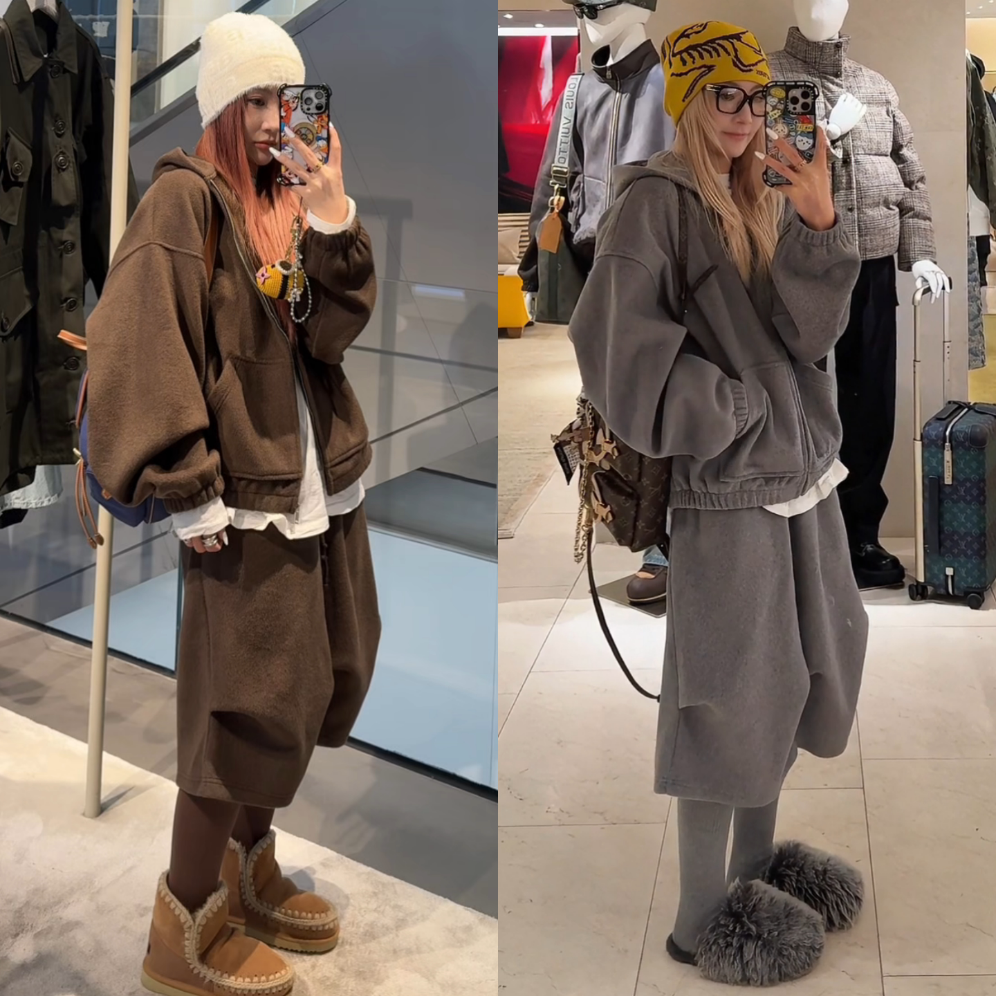 男女同款冬季重磅美式慵懒两件套