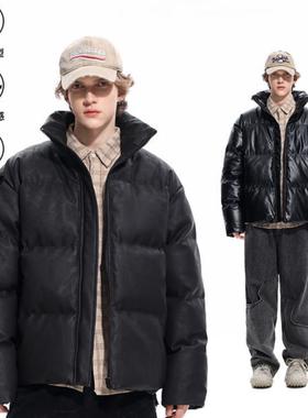 痞帅复古高品质宽松立领棉服