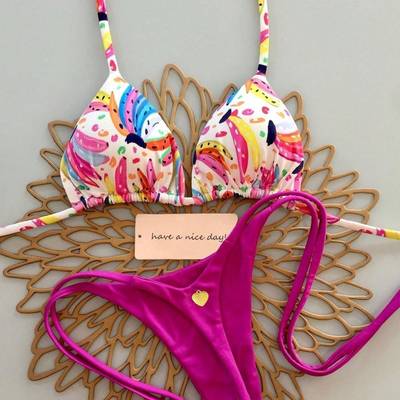 欧美新款分体三角包比基尼性感巴西跨境泳衣女沙滩度假bikin