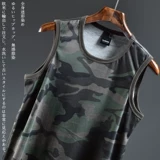 Мужская камуфляжная летняя спортивная футболка, хлопковый жилет для отдыха без рукавов, европейский стиль