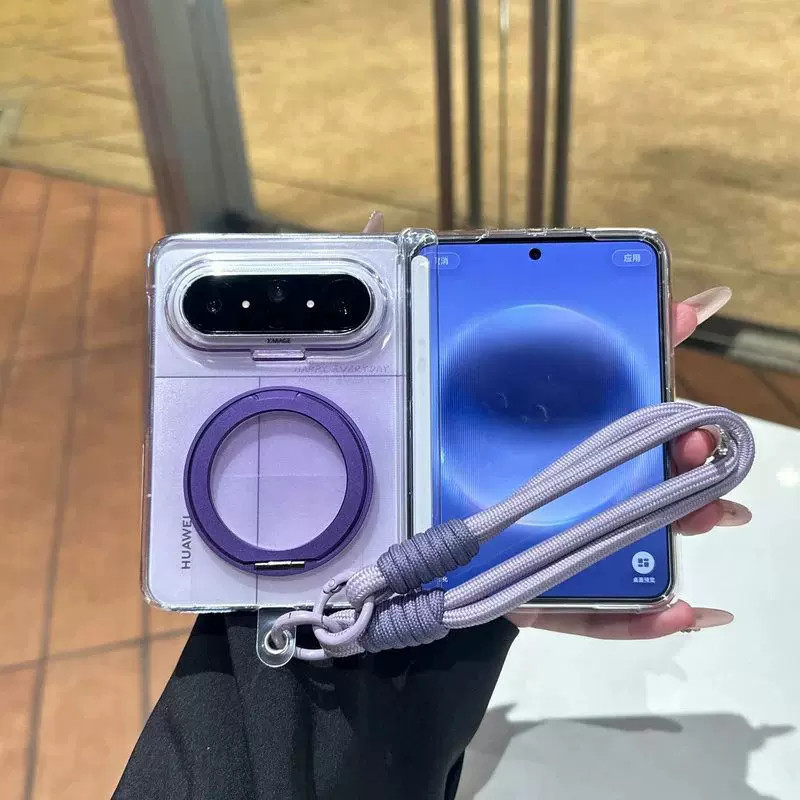 适用华为puraxmax手机壳新款半透晕染puraxmax典藏版带挂绳高级全包防摔保护套xmax轻薄简约超好看独特女外壳