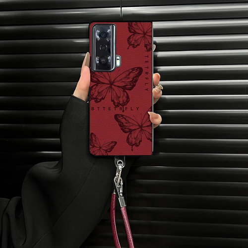 适用荣耀magicvs红色蝴蝶手机壳