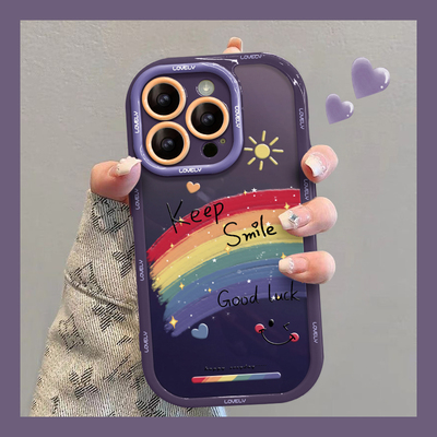 适用苹果系列好运彩虹手机壳