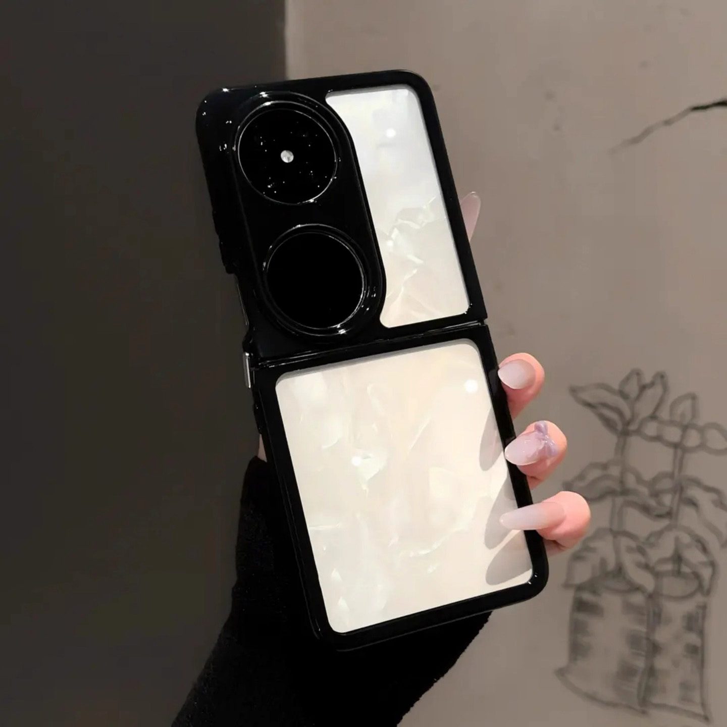 ins风透明奶油壳适用华为pocket2手机壳findn3flip新款2025网红爆款全包防摔保护套pockets女小众不撞款外壳