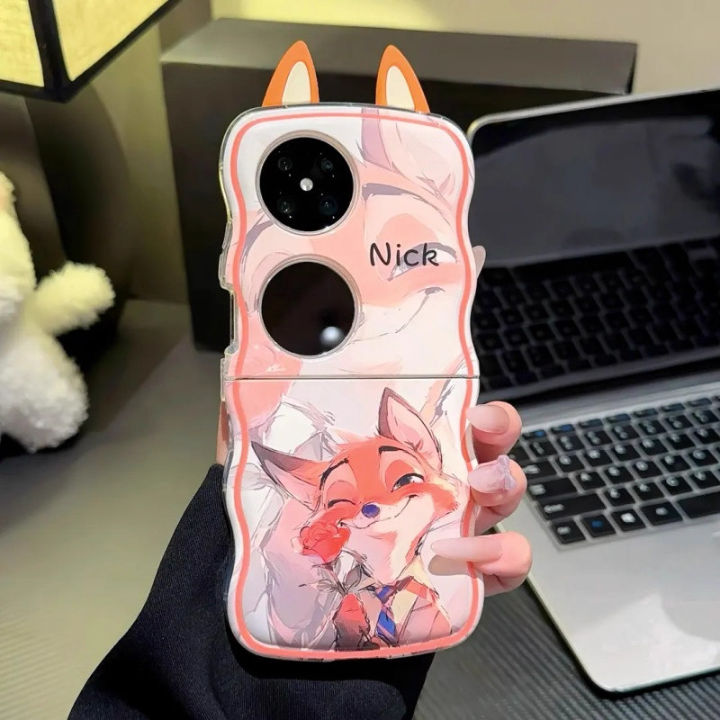 朱迪尼克波浪折叠壳适用华为pocket2手机壳findn3flip新款超火疯狂动物城防摔保护套pockets情侣可爱创意外壳