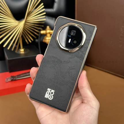 【国风印花纹理+烫金福字】适用荣耀magicv3手机壳magicv2新款轻奢中国风电镀壳vs3折叠屏男女高级感单后壳