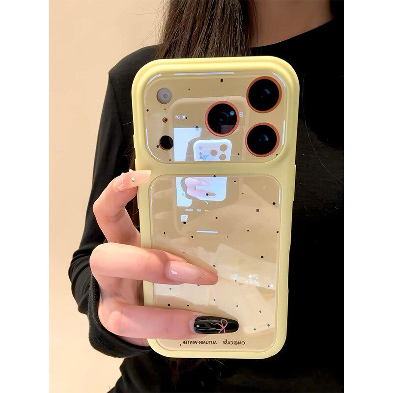 适用苹果17ProMax手机壳新款秒变大视窗iPhone16韩系ins不撞款波点高级全包防摔保护套15/14超好看精致女外壳