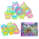 半透明彩色蝴蝶爱心五角圆形叠叠圈混款 儿童彩虹圈益智小玩具地摊