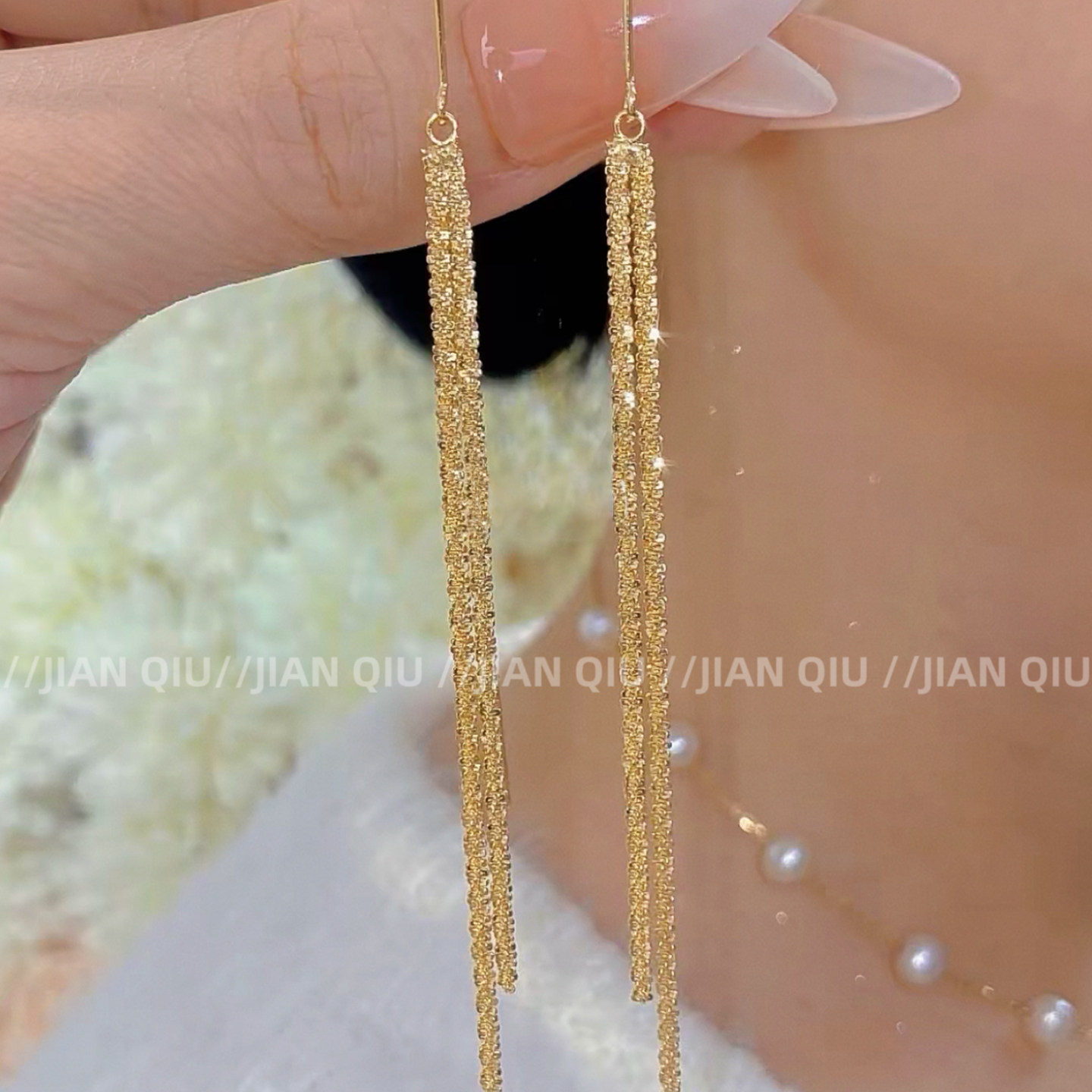 金色气质满天星麦穗长流苏耳线新款S925银针高级感显脸瘦耳饰耳环,饰品/流行首饰/时尚饰品新,耳线,淘宝优惠券,粉丝福利购,淘宝优惠卷