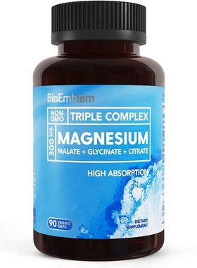 美国代购BioEmblem Triple Magnesium Complex 300mg Magnes
