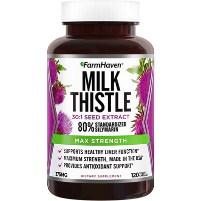 美国代购FarmHaven Milk Thistle Capsules 11250mg Strength