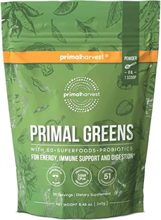美国代购Primal Harvest Super Greens Powder, 30 Servings
