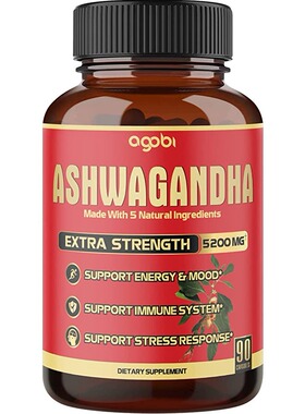 美国代购Ashwagandha Capsules5 in 1 Equivalent 5200mg