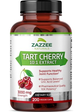 美国代购Zazzee Tart Cherry Extract Capsules 200 Vegan