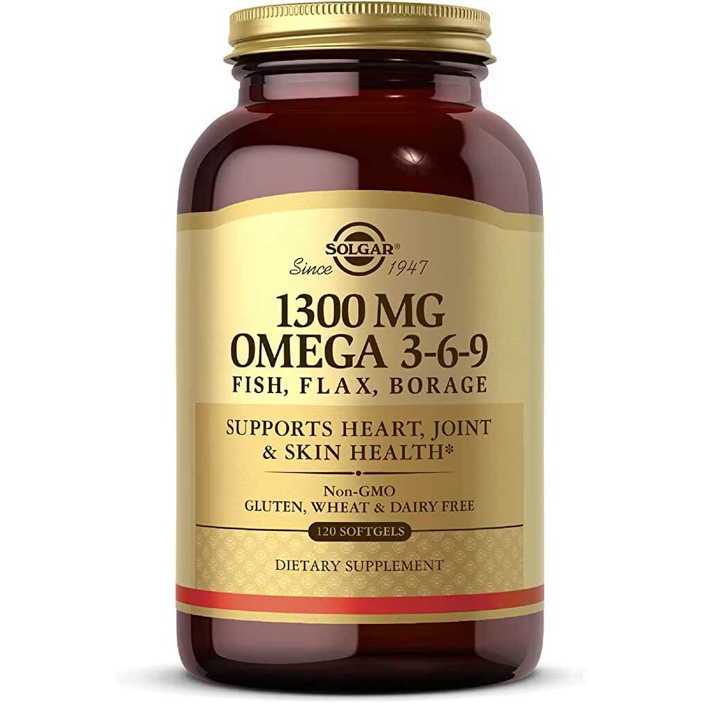 美国代购Solgar 1300mg Omega369 120Softgels FishOil