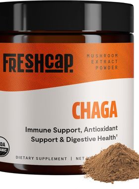 美国代购FreshCap Chaga Organic Mushrooms Extract Powder - An
