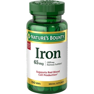 美国代购Natures Bounty Iron 65mg 325 mg Ferrous Sulfate