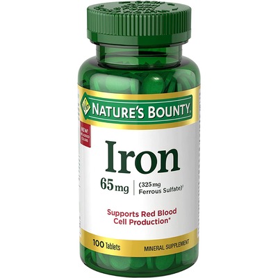 美国代购Natures Bounty Iron 65mg 325 mg Ferrous Sulfate