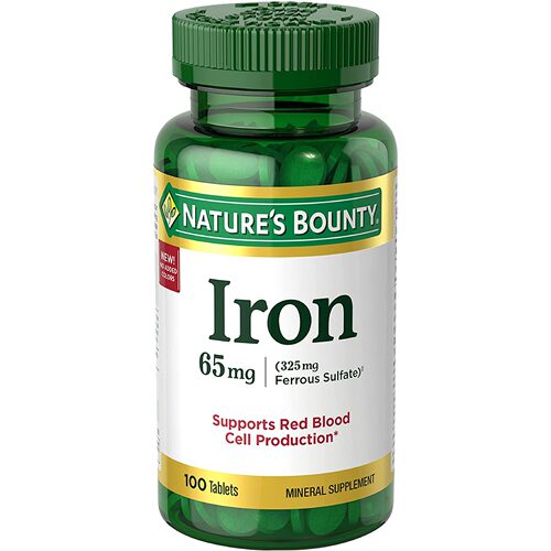 美国代购Natures Bounty Iron 65mg 325 mg Ferrous Sulfate