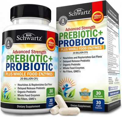 美国代购Prebiotics and Probiotic with Whole Food Enzymes for