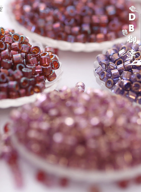 御幸DB古董米珠103/104/105/108/116/117/129镀彩珠光紫色串珠DIY