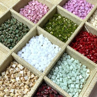 捷克双孔小四芒星7.8 串珠流光 7.7饰品DIY手工项链手链玻璃散珠