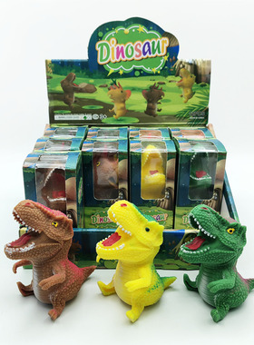 新款霸王龙三角龙拉拉乐新奇特卡通仿真恐龙拉伸变形解压发泄玩具