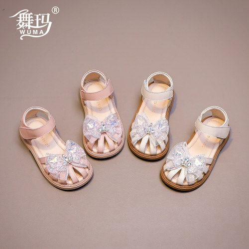 423350女童鞋子儿童真皮公主鞋新款夏款宝宝软底大童夏季凉鞋