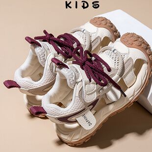 7124233059女童包头凉鞋2024夏季新款运动软底儿童鞋夏天女款鞋子