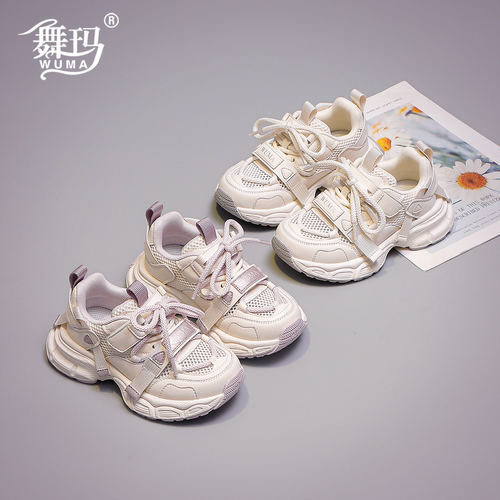 女童网面老爹鞋2026夏季新款儿童软底透气运动鞋女休闲鞋子628364