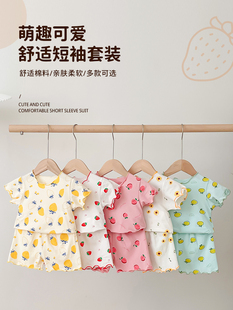 睡衣套装 短裤 家居服睡衣 女宝可爱风短袖 伊比之鸭夏季