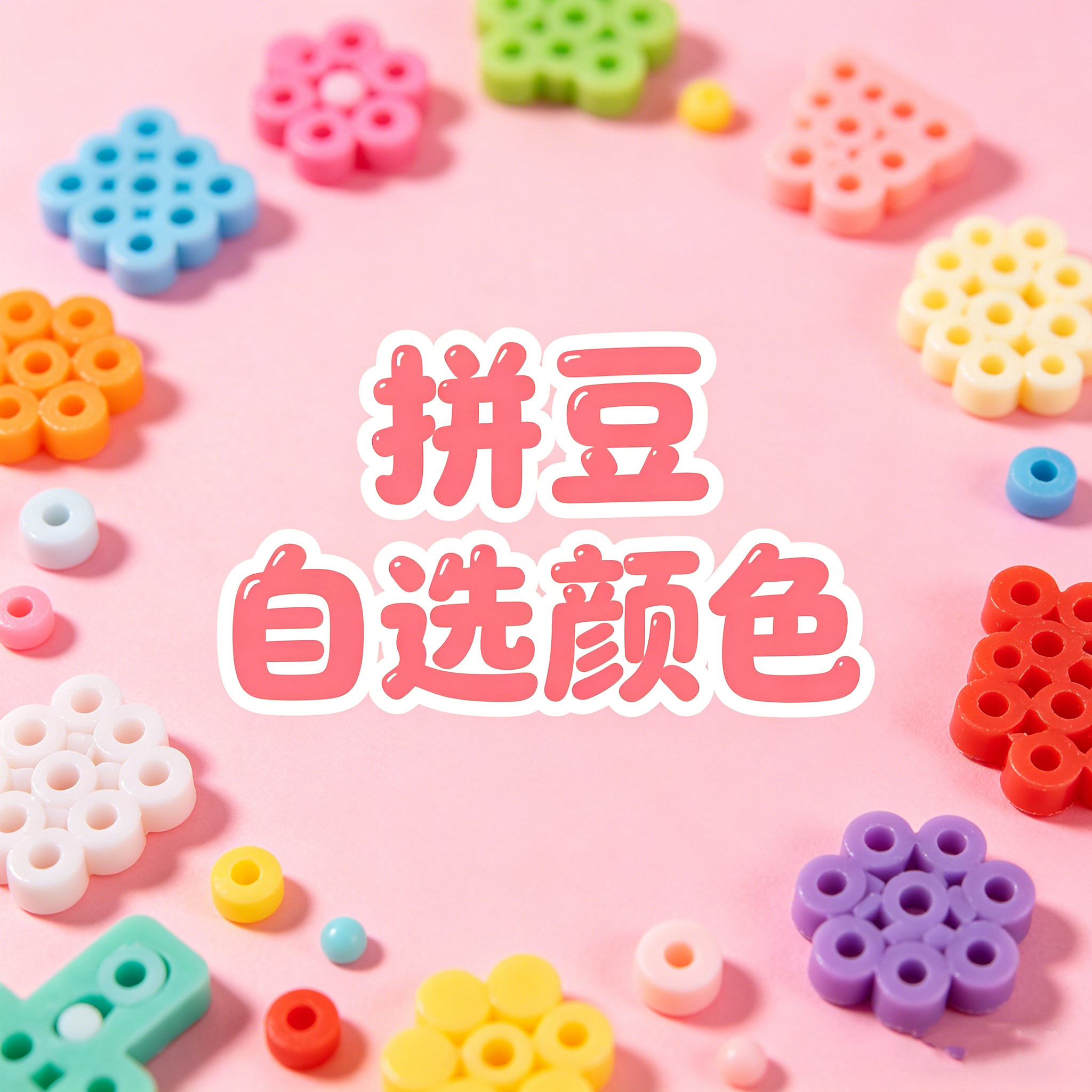 【2号自选色】茉莉拼豆补充包系手工diy品质融合豆2.6m同色mmard