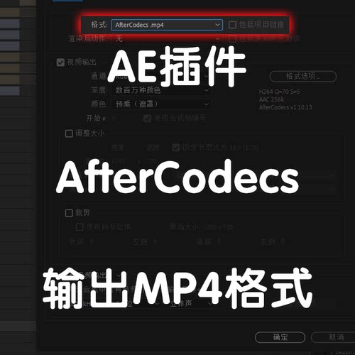 AfterCodecs插件ae渲染输出mp4格式（仅win）不支持2024