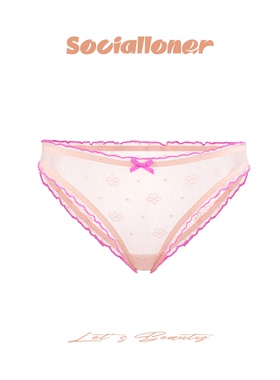 Socialloner 粉色软萌蕾丝内裤女可爱纯欲透气舒适女士三角裤