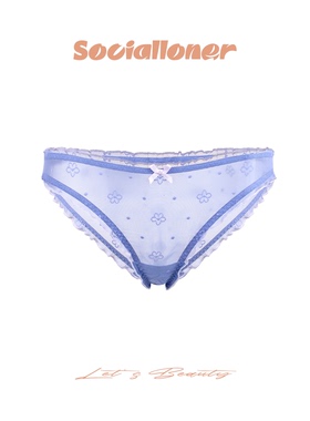 Socialloner 蕾丝内裤女性感纯欲透气荷叶边中腰三角裤纯棉档