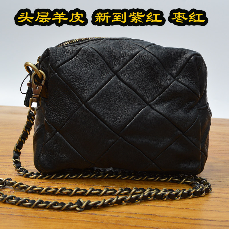 羊皮链条拼接斜挎女包特价