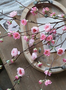 腊梅假花仿真花梅花树枝绢花中式高档室内客厅插花中式轻奢装饰