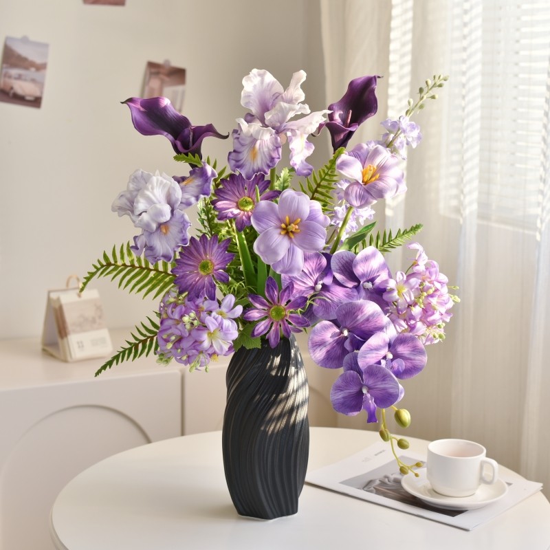 高级感轻奢法式仿真花艺鸢尾花假花意式极简客厅茶几床头柜台花束