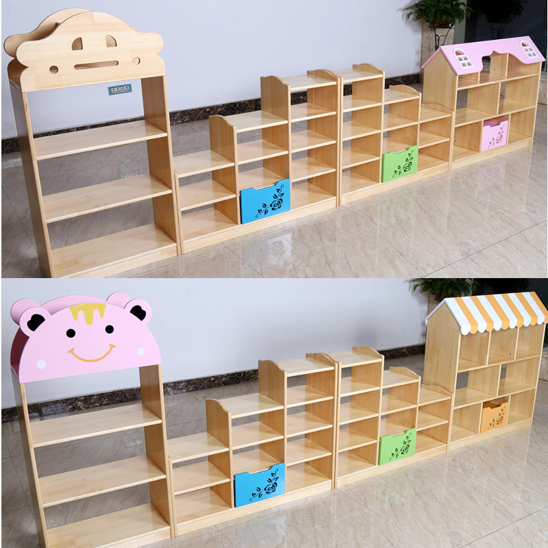 幼儿园玩具柜组合柜储物柜区域书架儿童收纳区角柜子卡通多功能柜