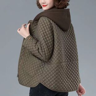 中老年女装轻薄棉服短款棉衣2025新款棉袄妈妈款秋冬装夹棉外套女