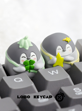 正能量企鹅可爱个性键帽单个创意机械键盘帽树脂客制化ESC礼物