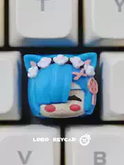 Little Radish Personalized Keycaps, Two-Dimensional Anime-Themed Art Keycaps, Rem and Ram High-Value Original Design