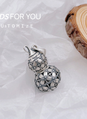 复古锁骨链可打开银饰品葫芦吊坠