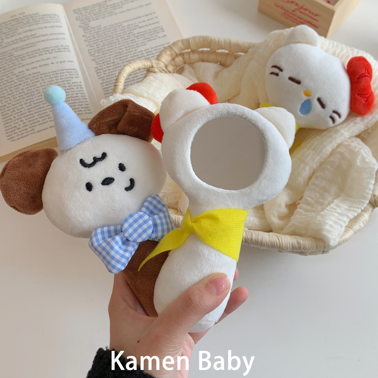 原创可爱手持镜女便携随身补妆小镜子高颜值化妆镜学生迷你手柄镜